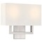 Access Lighting Mid Town, 2 Light LED Wall Sconce, Brushed Steel Finish, Fabric 64062LEDDLP-BS/WH - alternate 1